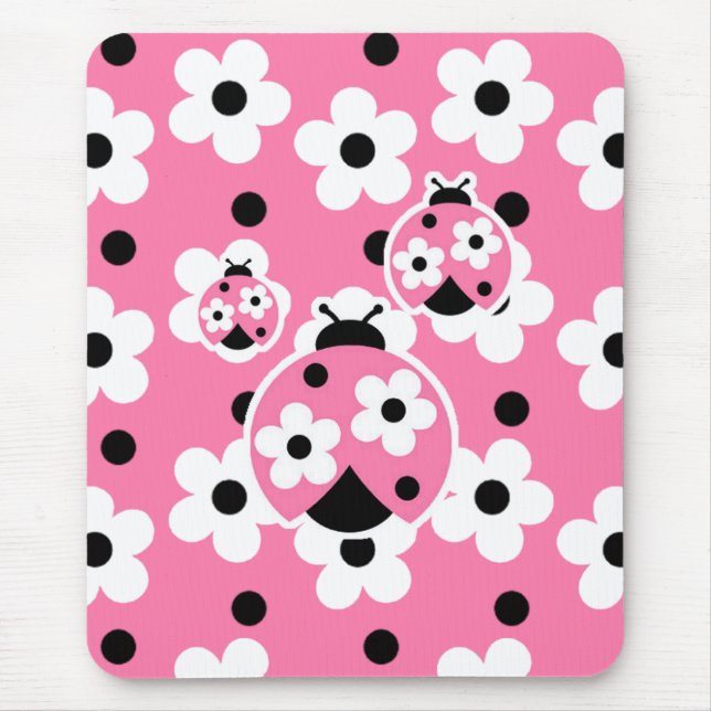 Mousepad Bonito como um inseto (rosa) (Frente)