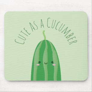 Mousepad Bonito como um pepino Kawaii engraçado Cutecumber