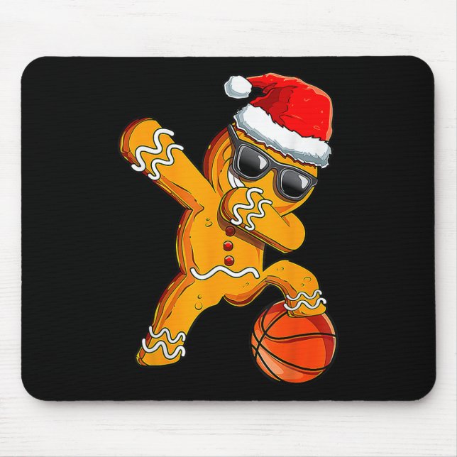 Mousepad Bonito Dabbing de Natal Gingerpão Legal Basquete (Frente)
