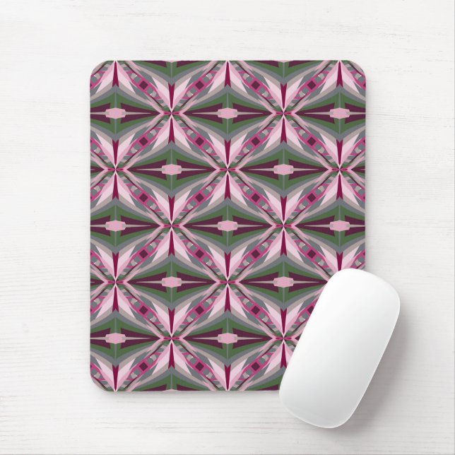 Mousepad Bonito Em Bloco De Cor Rosa E Verde Esticado (Com mouse)