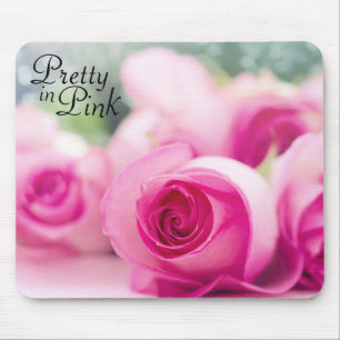 Mousepad Bonito em Rosas Rosa