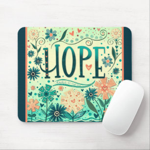 Mousepad Bonito Esperança Floral Teal Inspiradora Inspirivi