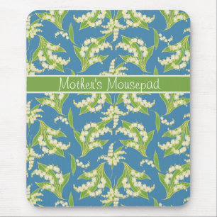 Mousepad Bonito Floral Mousepad: Lírios do Vale, Azul