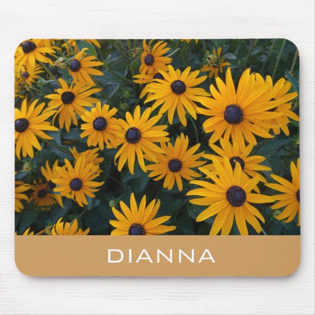 Mousepad bonito flores da margarida do ouro, adicione seu n (Frente)