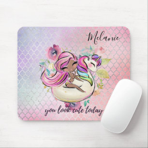 Mousepad Bonito garota, você parece bonita hoje, Unicórni