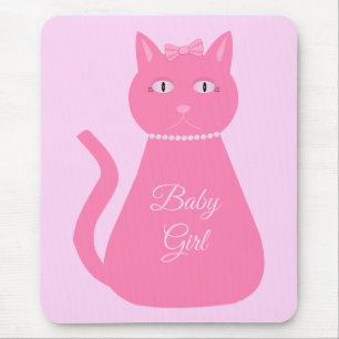 Mousepad Bonito Gato De Bebê Rosa
