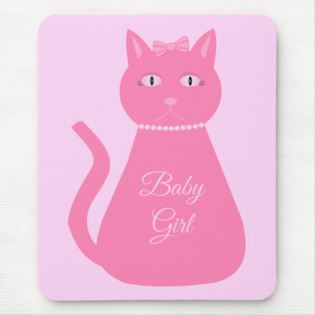Mousepad Bonito Gato De Bebê Rosa (Frente)