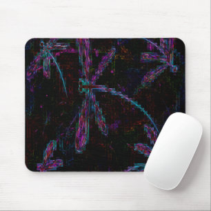 Mousepad Bonito libélulas azuis roxas a preto