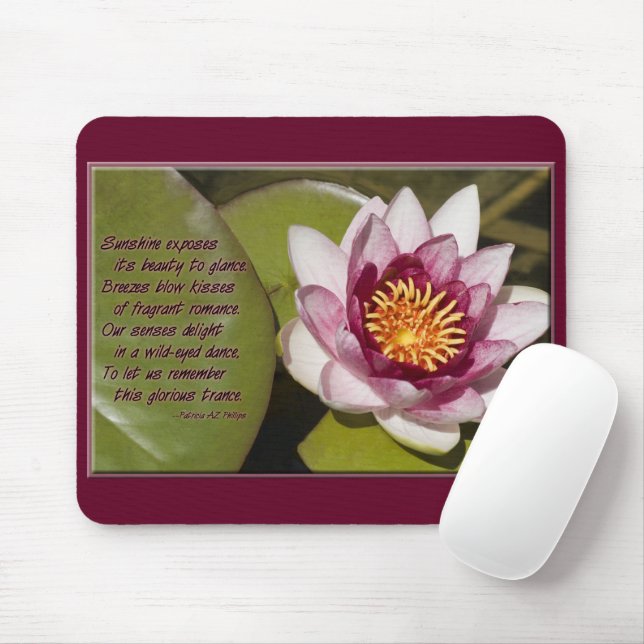 Mousepad Bonito Lily de Água Rosa Flutuando em Lily Pad Fot (Com mouse)