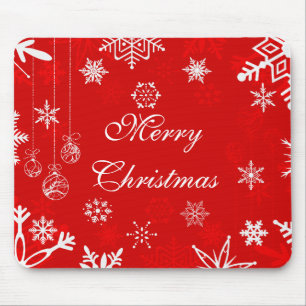 Mousepad Bonito muro de Natal com flocos de neve