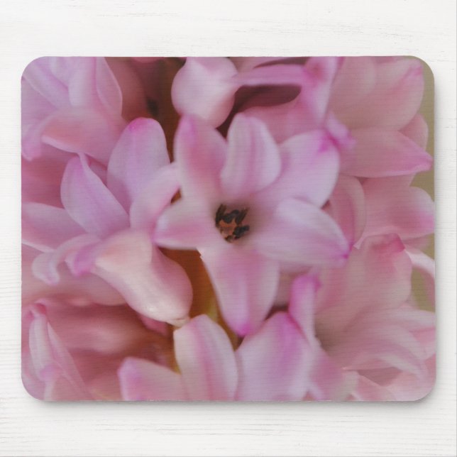 Mousepad Bonito na proteção do mouse rosa Hyacinth Flowers (Frente)