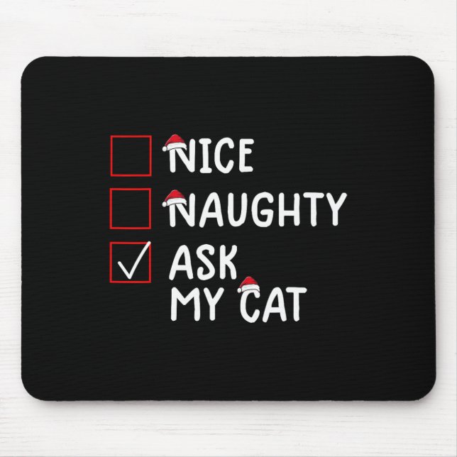 Mousepad Bonito Natal Bastante Bastante De Gato (Frente)