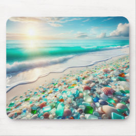 Mousepad Bonito Ocean Beach com vidro marinho