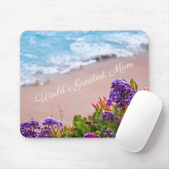 Mousepad Bonito Oceano Floral Sandy Beach Dia de as mães (Com mouse)