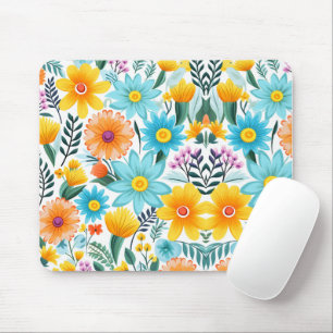 Mousepad Bonito Padrão Floral Preto Feminino