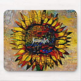 Mousepad Bonito pintura de girassol Abstrato