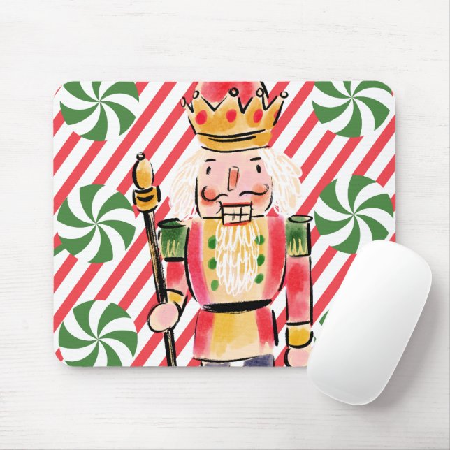 Mousepad Bonito piranhão de aquarelas e cana doce Verde (Com mouse)