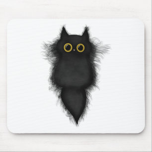 Mousepad Bonito Preto Negro Gato Amarelo Olhos Gatos Gato G