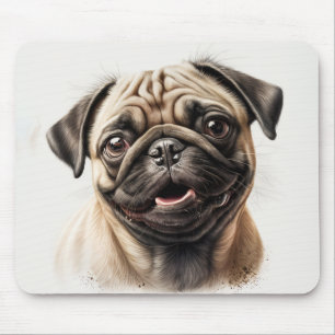 Mousepad Bonito Pug Refrigerado Melhor Cão Mãe Nunca