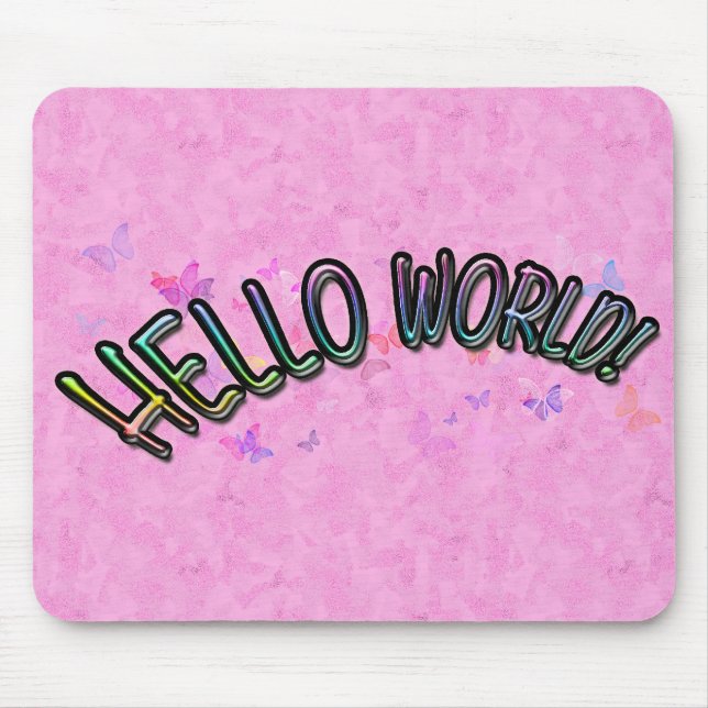 Mousepad Bonito Rainbow Hello World (Frente)