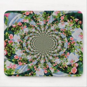 Mousepad Bonito rosa-boho, rosas vermelhas, flor-aquarela