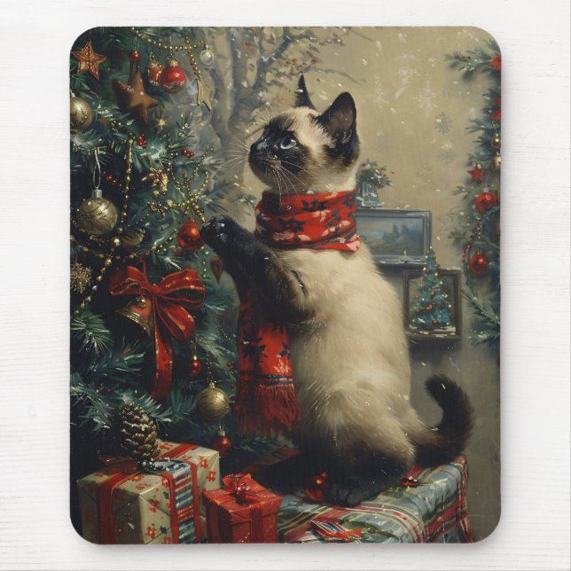 Mousepad Bonito Siamês Cat Vintage (Frente)