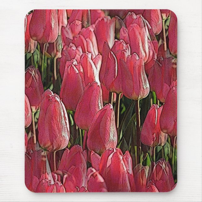 Mousepad Bonito Tulipas Rosa (Frente)