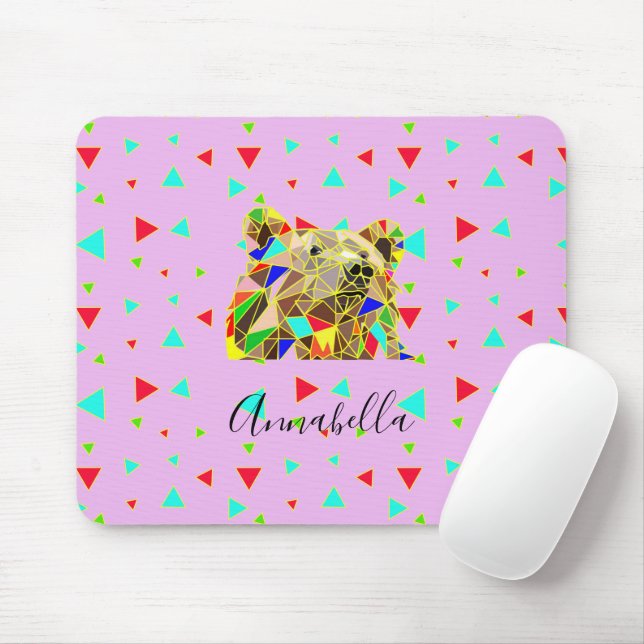 Mousepad Bonito Urso Menino Rosa (Com mouse)