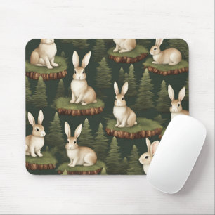 Mousepad Bonitos Bunnies Divertidos No Fundo Evergreen