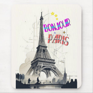 Mousepad Bonjour Colorful Paris