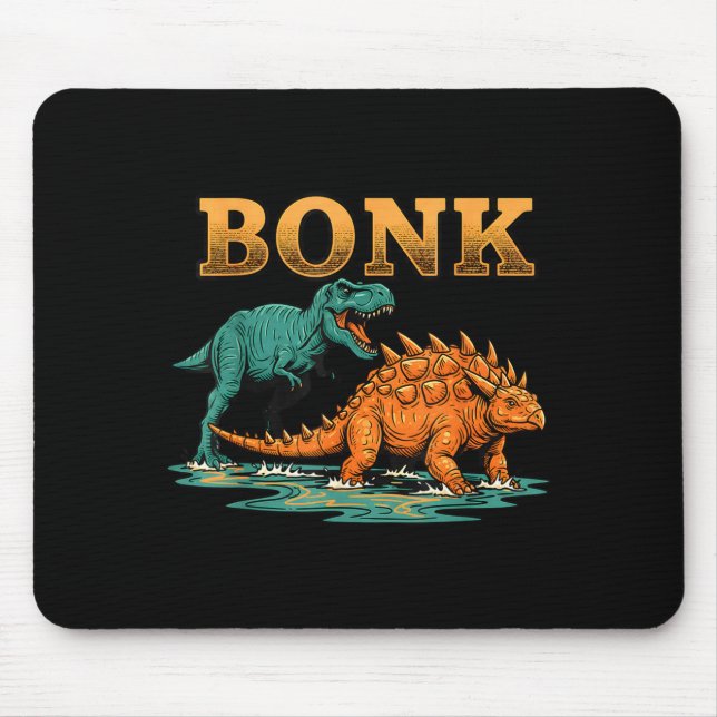 Mousepad Bonk Dinosaur Funny Prehistoric Humor Design  (Frente)
