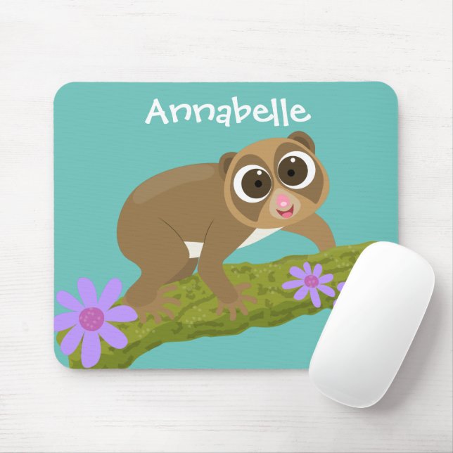 Mousepad Bons e felizes loris em desenhos animados (Com mouse)