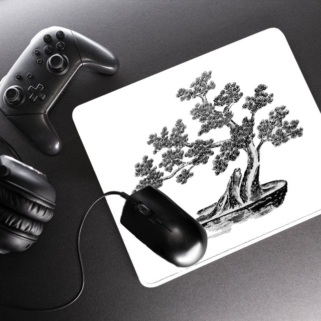 Mousepad Bonsai - Estilo chinês - preto e branco (Criador carregado)
