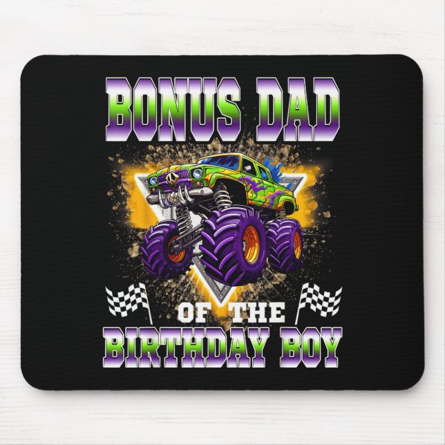 Mousepad Bonus Dad Of The Birthday Boy Monster Truck Birthd (Frente)