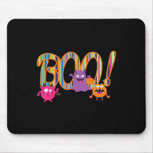 Mousepad Boo! Bonitos monstros Engraçados Dia das Bruxas