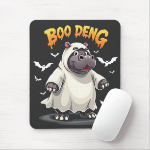 Mousepad Boo Deng Ghost Baby Pygmy Hippo Moo Deng Halloween