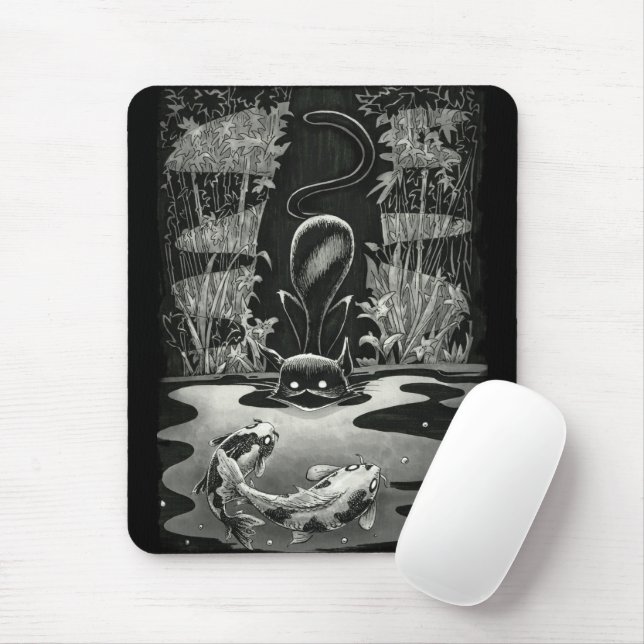 Mousepad Boo Gatinho vai pescar no mouse (Com mouse)