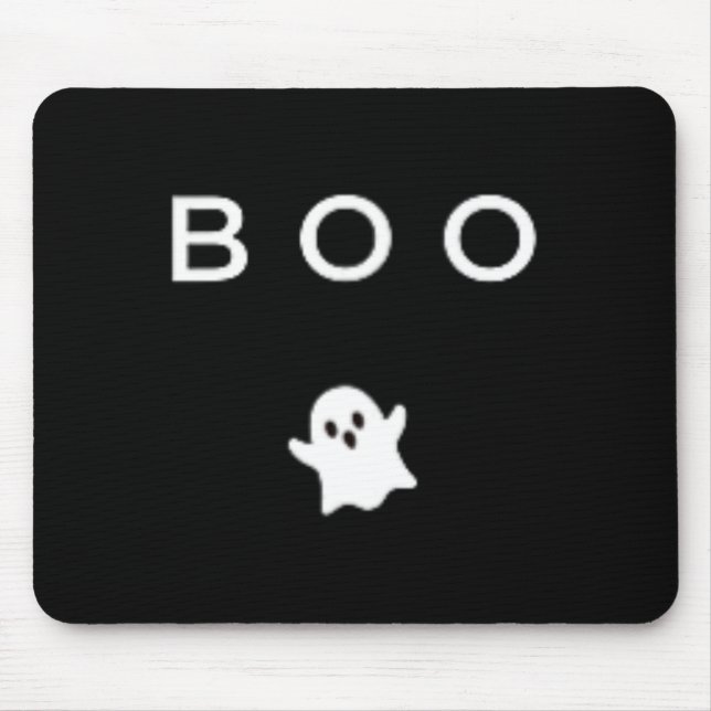 Mousepad Boo Ghost Halloween - Um truque de queda mínima su (Frente)