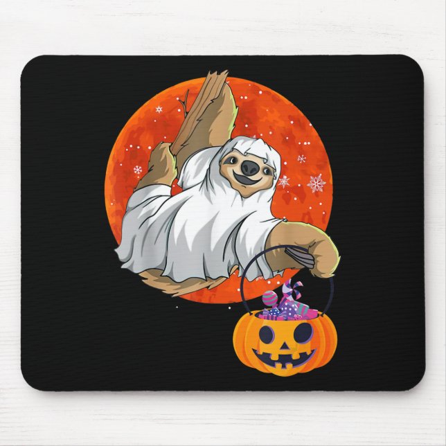 Mousepad Boo Halloween Com Chapéu E Aranha De Bruxas Leves (Frente)