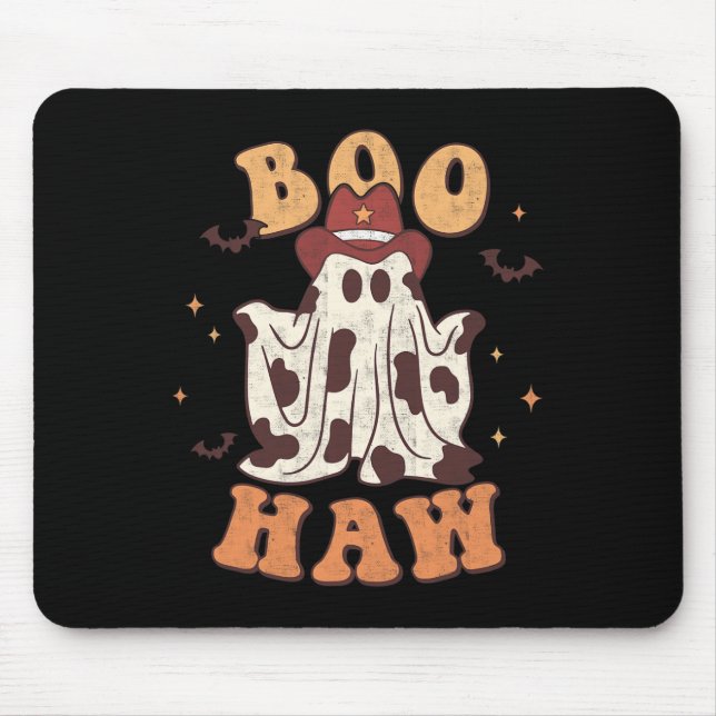 Mousepad Boo Halloween Trick Ou Treat Spooky Season Gho (Frente)