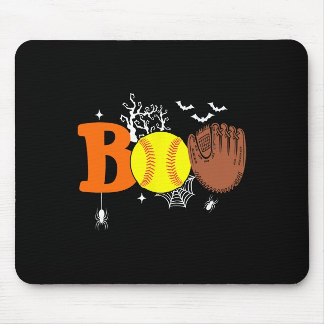 Mousepad Boo Softll Halloween Assustador Halloween Softll J (Frente)