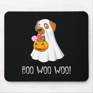 Mousepad Boo Woo Divirta Festa de Dia das Bruxas Fantasmas