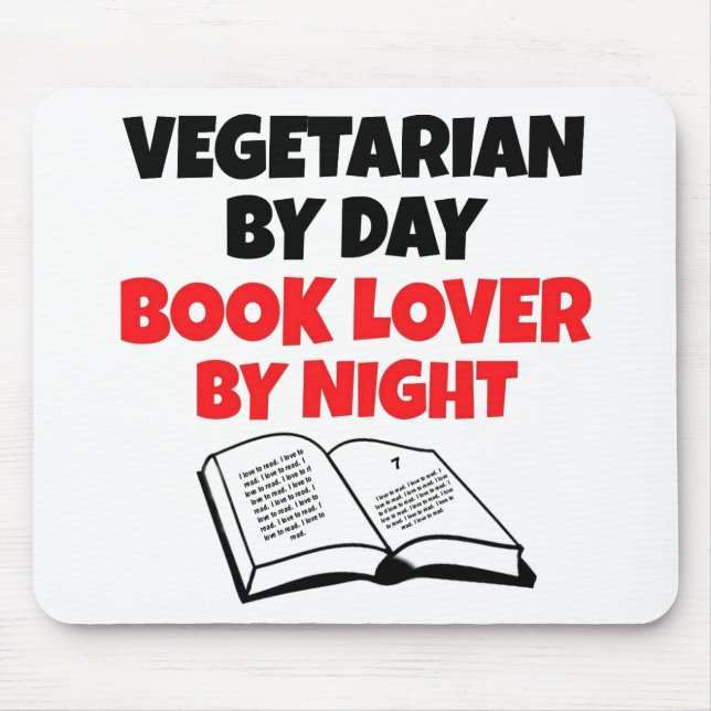 Mousepad Book Lover Vegetarian (Frente)