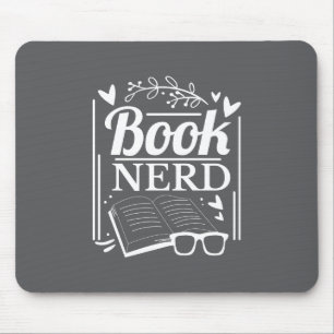 Mousepad Bookworm de Nerd do Livro Branco Negro-Cinto