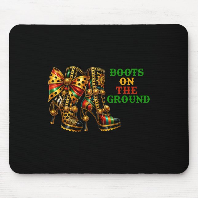 Mousepad Boot No Ground Western Cowboy Boots Juneteent (Frente)