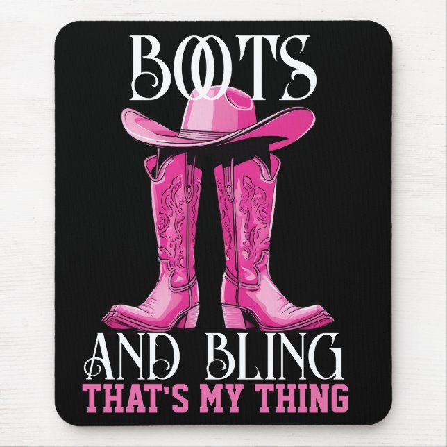 Mousepad Boots e Bling Rosa Essa é a minha coisa (Frente)