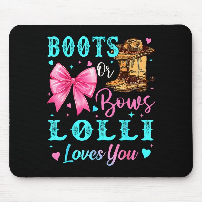 Mousepad Boots Or Bows Lolli Loves You Gender Reveal Family (Frente)