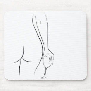 Mousepad Booty and wine oclock - B&W