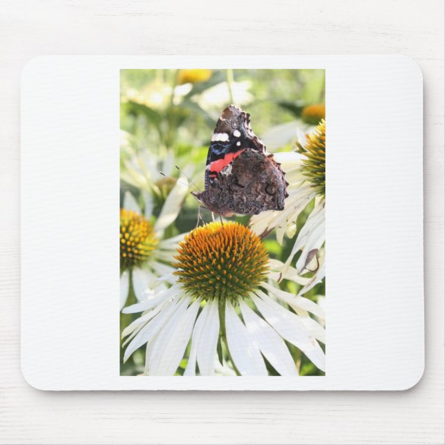 Mousepad Borboleta Almirante na Flor (Frente)