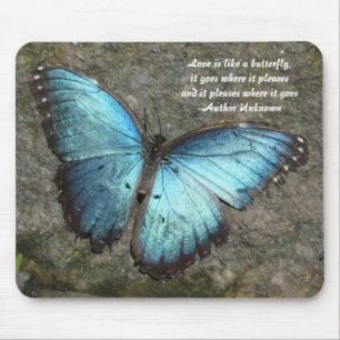 Mousepad Borboleta Azul-com citações